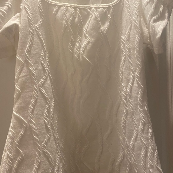 White Shein Textured Women's Top Size S-4 - Picture 4 of 10